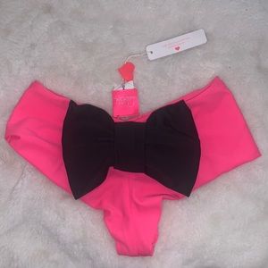 Lolli brand new hot pink black bow bottoms